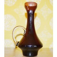 Vintage Glas Vase Retro Design 70Er Jahre Braun Space Age Mid Century Shabby Chic Landhausstil von ModernVintageProjekt