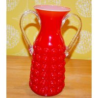 Vintage Glas Vase Retro Design 70Er Jahre Rot /Weiß Space Age Mid Century Shabby Chic Landhausstil Vintage Glas Vase Retro Design 70Er Jahre Rot /Weiß Space Age Mid Century Shabby Chic Landhausstil von ModernVintageProjekt