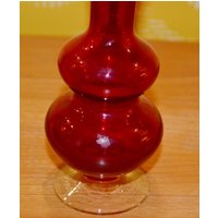 Vintage Glas Vase Rot 70Er Jahre Space Age Design Retro Mid Century Shabby Chic Landhausstil von ModernVintageProjekt