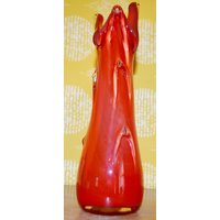 Vintage Glas Vase Rot 70Er Jahre Space Age Design Retro Mid Century Shabby Chic Landhausstil von ModernVintageProjekt