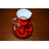 Vintage Glas Vase Rot Opaline Retro Design 70Er Jahre Space Age Mid Century von ModernVintageProjekt