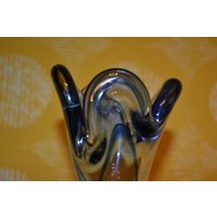 Vintage Glas Vase Schwarz/Blau 70Er Jahre Retro Mid Century Class von ModernVintageProjekt