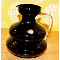 Vintage Glas Vase Schwarz Retro Design 70Er Jahre Braun Space Age Mid Century Shabby Chic Landhausstil von ModernVintageProjekt