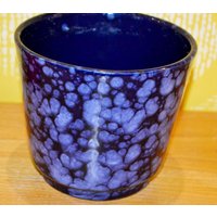 Vintage Keramik Blumentopf Blau/Weiß Retro Mid Century Shabby Chic Plant Pot Landhausstil von ModernVintageProjekt