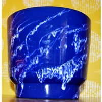 Vintage Keramik Blumentopf Blau/Weiß Retro Mid Century Shabby Chic Plant Pot von ModernVintageProjekt