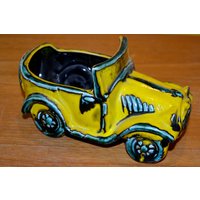 Vintage Keramik Cortendorf Oldtimer Gelb Auto Pflanzschale Deko 70Er Jahre Seventies Retro Mid Century Shabby Chic Wgp von ModernVintageProjekt