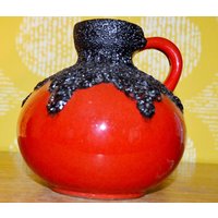 Vintage Keramik Fat Lava Vase Von Roth Retro Mid Century Space Age Wgk Shabby Chic Landhausstil Blumenvase von ModernVintageProjekt