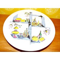 Vintage Keramik Kuchenplatte Cake Plate Weiß 50Er Jahre Mid Century Space Age Retro Wgk Wgp von ModernVintageProjekt