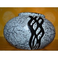 Vintage Keramik Vase 50Er Jahre Schwarz/Grau Retro Mid Century von ModernVintageProjekt