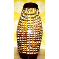 Vintage Keramik Vase 70Er Jahre Gelb/Braun Retro Design Seventies Mid Century Fat Lava von ModernVintageProjekt