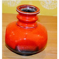 Vintage Keramik Vase 70Er Jahre Rot /Orange Space Age Retro Mid Century Seventies Wgk von ModernVintageProjekt