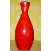 Vintage Keramik Vase 70Er Jahre Rot Retro Space Age Mid Century Shabby Chic Landhausstil von ModernVintageProjekt