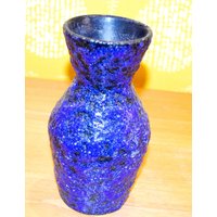 Vintage Keramik Vase Blau Aus Den 70Er Jahren Retro Seventies Mid Century Fat Lava Space Age Wgk von ModernVintageProjekt