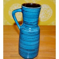 Vintage Keramik Vase Blau Modell 267 /20 70Er Jahre Seventies Retro Mid Century Space Age Op Art Wgk Wgp von ModernVintageProjekt