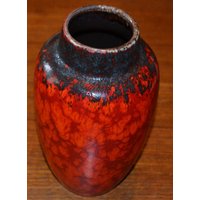 Vintage Keramik Vase Fat Lava Design 70Er Jahre Orange Space Age Mid Century Retro von ModernVintageProjekt