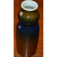 Vintage Keramik Vase Kunstkeramik Retro Design 70Er Jahre Braun Blau von ModernVintageProjekt