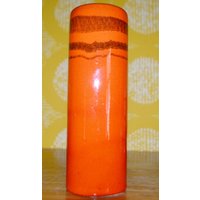 Vintage Keramik Vase Orange Space Age Design 70Er Jahre Retro Mid Century Seventies Wgk von ModernVintageProjekt