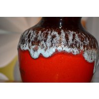 Vintage Keramik Vase Von Bay Fat Lava Design 70Er Jahre Rot Retro Space Age Mid Century von ModernVintageProjekt