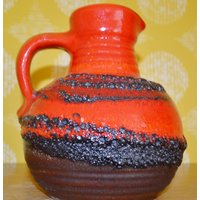 Vintage Keramik Vase Von Bay Fat Lava Model 657/20 70Er Jahre Braun /Orange Space Age Retro Mid Century Seventies Wgk von ModernVintageProjekt