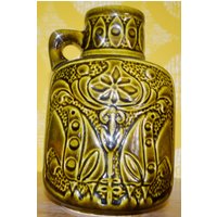 Vintage Keramik Vase Von Bay Model 97/20 Grün Seventies 70Er Jahre Retro Mid Century Fat Lava Wgk von ModernVintageProjekt