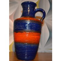 Vintage Keramik Vase Von Carstens Tönnieshof Fat Lava Design 70Er Jahre Blau von ModernVintageProjekt