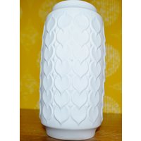 Vintage Keramik Vase Von Kaiser Op Art Retro Mid Century Space Age Wgk Modernist Bisquit von ModernVintageProjekt