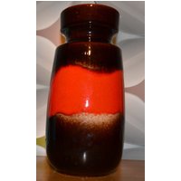 Vintage Keramik Vase Von Scheurich 70Er Jahre Orange /Braun Retro Mid Century von ModernVintageProjekt