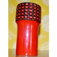 Vintage Keramik Vase Von Waechtersbach 70Er Jahre Rot /Schwarz Space Age Retro Mid Century Seventies Wgk Wächtersbach von ModernVintageProjekt