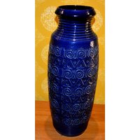 Vintage Keramik Xl Vase Von Bay Blau Modell 721/52 70Er Jahre Design Klassiker Retro Seventies Mid Century Space Age von ModernVintageProjekt