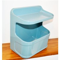 Vintage Kunststoff Regal Taubenblau 70Er Jahre Retro Shabby Chic Landhausstil Wirtschaftswunder Rockabilly von ModernVintageProjekt