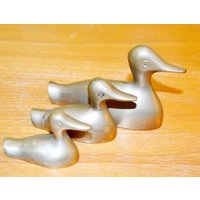 Vintage Messing Figuren Enten 70Er Jahre Design Klassiker Retro Mid Century Shabby Chic Landhausstil von ModernVintageProjekt