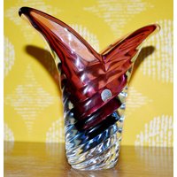 Vintage Murano Glas Vase Made in Italy Blau /Rot 70Er Jahre Retro Mid Century Shabby Chic Space Age Modern Art Vintage Murano Glas Vase Made in Italy Blau /Rot 70Er Jahre Retro Mid Century Shabby Chic Space Age Modern Art von ModernVintageProjekt