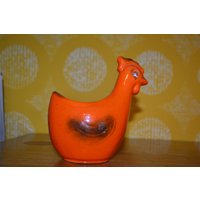 Vintage Pflanztopf /Aschenbecher Ashtray Huhn Keramik Orange 70Er Jahre Space Age von ModernVintageProjekt