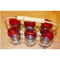Vintage Schnaps Gläserset 50Er Jahre Rockabilly Retro Mid Century Fifties Rockabella von ModernVintageProjekt