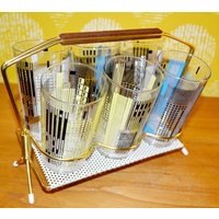 Vintage Schnapsgläser Set Bunt 50Er Jahre Glas Retro Mid Century Shabby Chic Rockabilly Landhausstil von ModernVintageProjekt