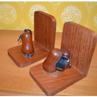 Vintage Teakholz Buchstützen 60Er Jahre Hunde Dogs Retro Mid Century Book Ends Bookends Shabby Chic Landhausstil von ModernVintageProjekt