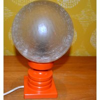 Vintage Tisch Lampe Orange 70Er Jahre Seventies Retro Mid Century Space Age Lamb von ModernVintageProjekt