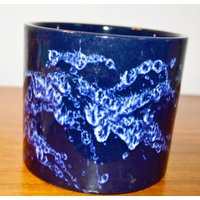 Vintage Übertopf 70Er Jahre Blumentopf Blau Keramik Retro Mid Century Plant Pot Shabby Chic Landhausstil von ModernVintageProjekt