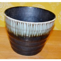 Vintage Übertopf 70Er Jahre Blumentopf Blau Keramik Retro Mid Century Plant Pot Shabby Chic Landhausstil von ModernVintageProjekt