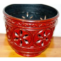 Vintage Übertopf 70Er Jahre Blumentopf Kunststoff Rot/Schwarz Plant Pot Wgk Mid Century Retro Shabby Chic Landhausstil Vintage Übertopf 70Er Jahre Blumentopf Kunststoff Rot/Schwarz Plant Pot Wgk Mid Century Retro Shabby Chic Landhausstil von ModernVintageProjekt