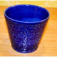 Vintage Übertopf 70Er Jahre Blumentopf Plant Pot Flower Blau Wgkmid Century Retro Shabby Chic Landhausstil von ModernVintageProjekt