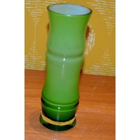 Vintage Vase 70Er Jahre Grün Space Age Design Retro Mid Century Shabby Chic Landhausstil Opaline von ModernVintageProjekt