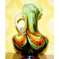 Vintage Vase 70Er Jahre Grün Space Age Design Retro Mid Century Shabby Chic Landhausstil Opaline von ModernVintageProjekt