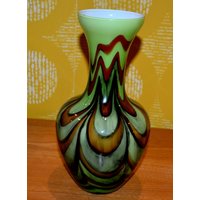 Vintage Vase 70Er Jahre Grün Space Age Design Retro Mid Century Shabby Chic Landhausstil Opaline von ModernVintageProjekt