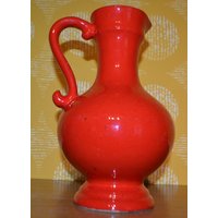 Vintage Vase 70Er Jahre Rot Space Age Design Retro Mid Century von ModernVintageProjekt
