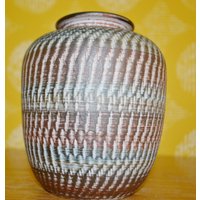 Vintage Vase Beige/Braun /Bunt Keramik 50Er Jahre Retro Mid Century Fifties Rockabilly Wgk von ModernVintageProjekt
