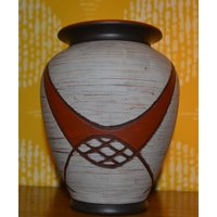 Vintage Vase Beige /Braun Keramik 50Er Jahre Retro Mid Century Danish Design von ModernVintageProjekt