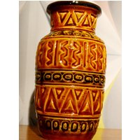 Vintage Vase Gelb 70Er Jahre Scheurich Model 92-17 Inka Retro Mid Century von ModernVintageProjekt