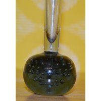 Vintage Vase Bubble Solifleur Glas 70Er Jahre Grau /Schwarz Retro Mid Century von ModernVintageProjekt