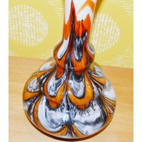 Vintage Vase Orange /Weiß Opaline 70Er Jahre Space Age Design Retro Mid Century Seventies von ModernVintageProjekt